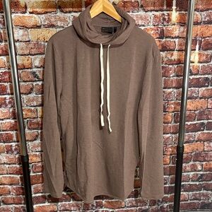 ASOS Brown Hoodie tunnel collar with hood oversized large loose men’s